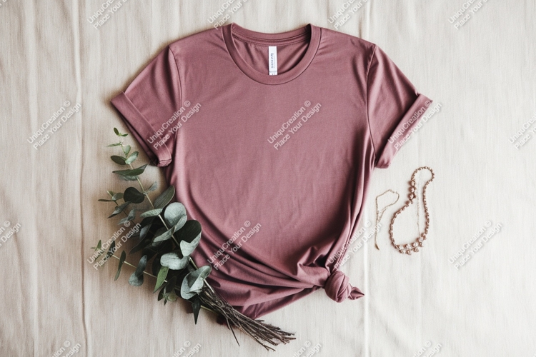 Rose garment with foliage and jewelry mockup