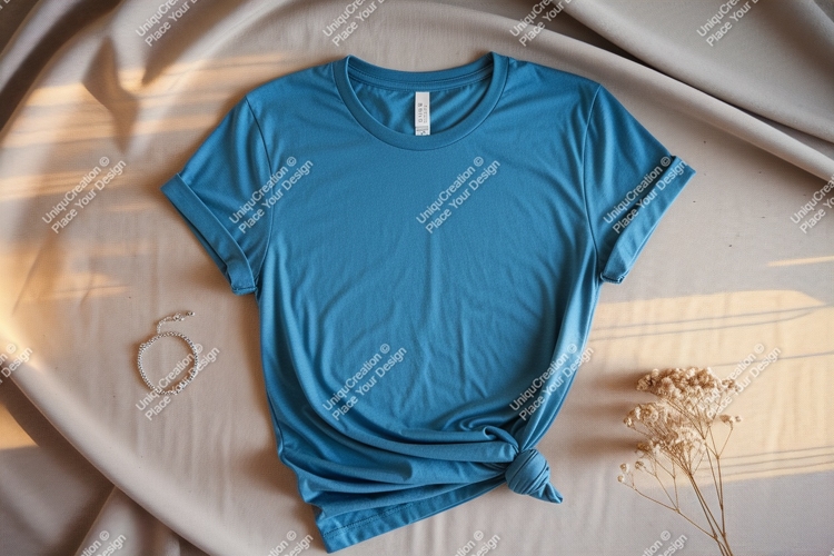 Blue t shirt bracelet dried flowers image