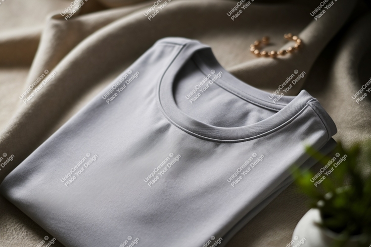 Gray t shirt draped on fabric t-shirt clothing