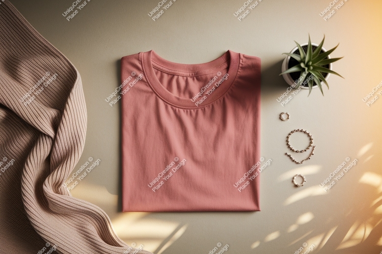 Rose pink t shirt and accessories clothing example image 1