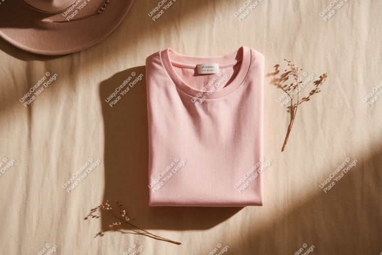 Pink t shirt hat dried flowers image