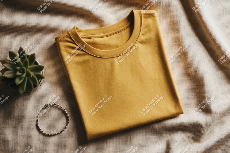 Mustard yellow t shirt succulent bracelet image