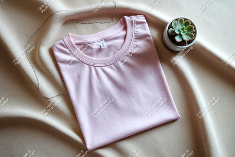 Pink t shirt soft fabric succulent image example image 1