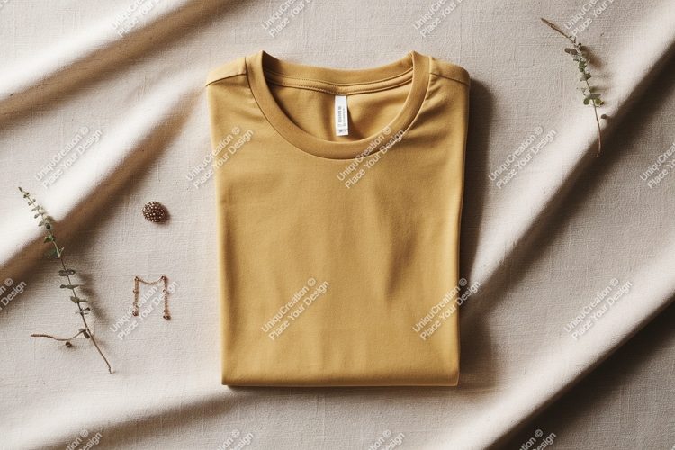Mustard yellow t shirt jewelry clothing example image 1
