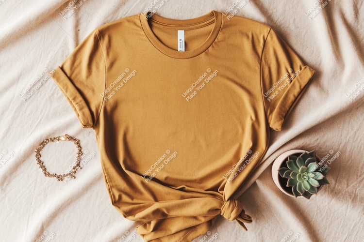 Mustard yellow t shirt mockup image example image 1