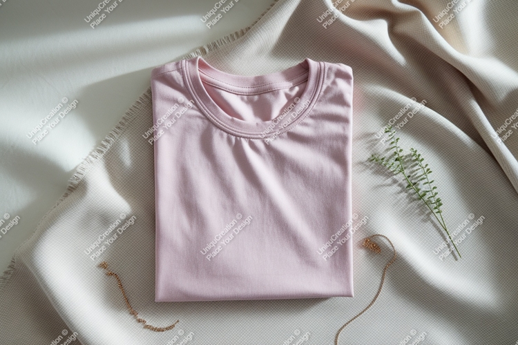 Pink t shirt draped fabric jewelry image