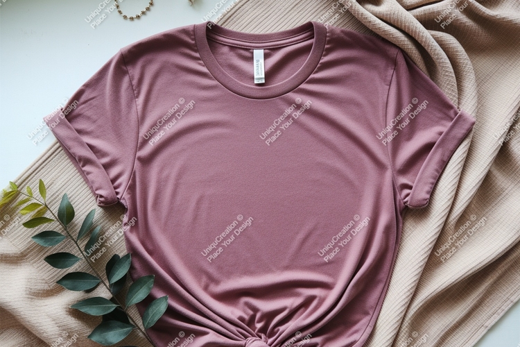 Rose pink t shirt mockup image