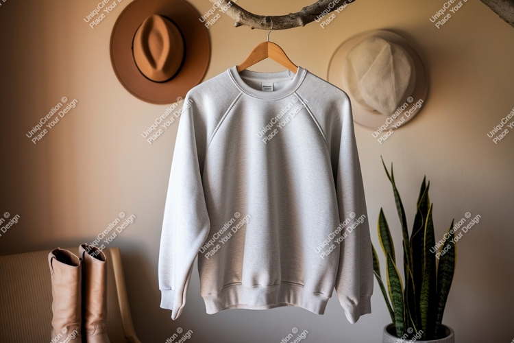 Light grey raglan sweatshirt mockup