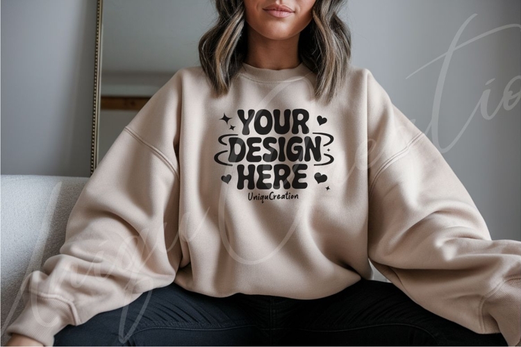 Muted Brown Minimalist Sweatshirt Mockup