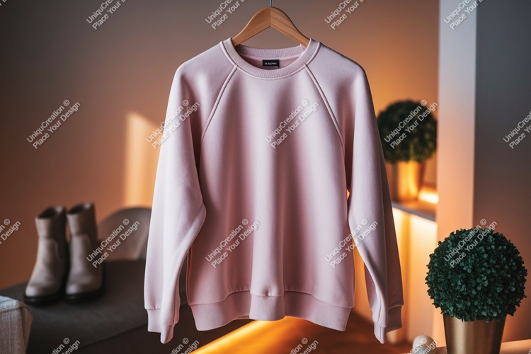 Pink sweatshirt hanging indoors clothing garment