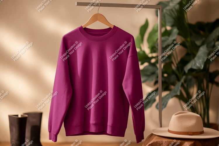 Magenta sweatshirt hanging garment clothing