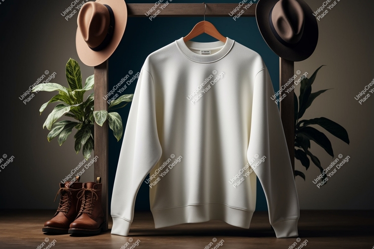 Creamy sweatshirt tan hats brown boots green plants