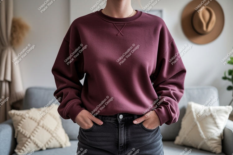 Maroon sweatshirt casual outfit clothing