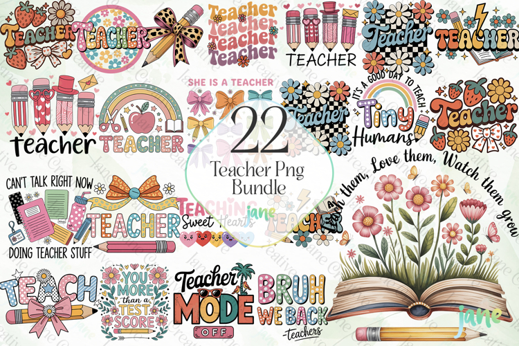 Teacher Png Bundle Sublimation