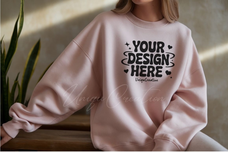 Soft Beige Oversized Sweatshirt Mockup