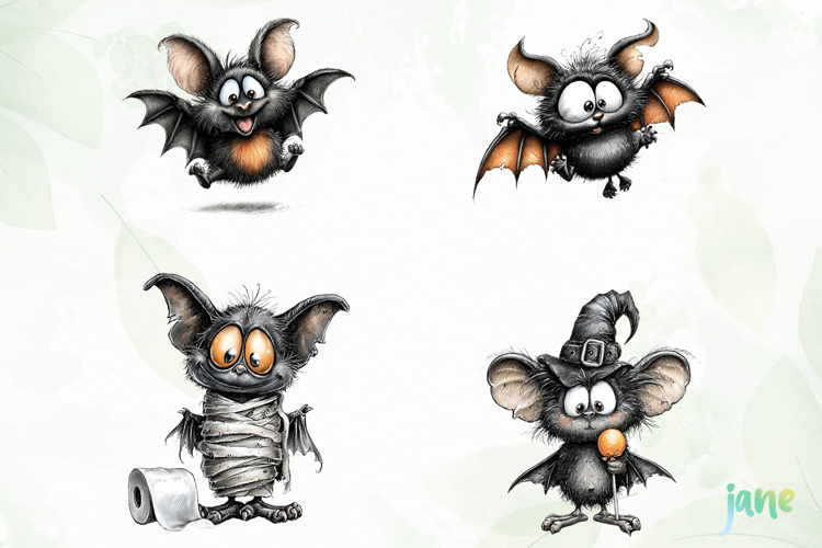 Quirky Bat Clipart Sublimation