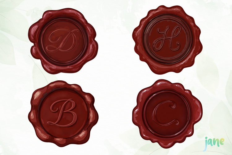 Red Wax Stamp Letter Clipart