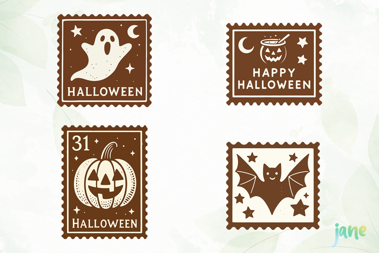 Halloween Postage Stamp SVG