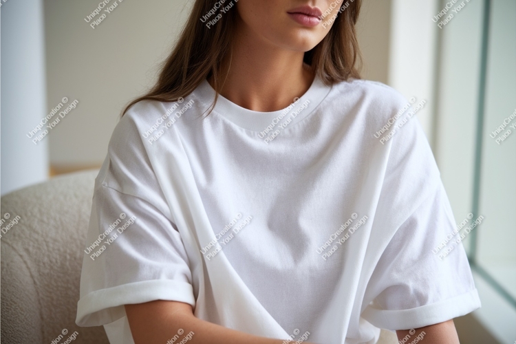 White Tshirt Mockup Image 21