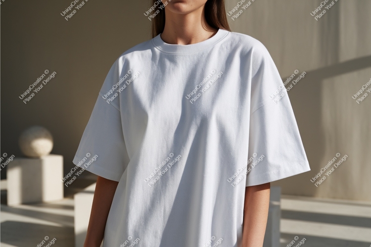 Woman in white tshirt mockup
