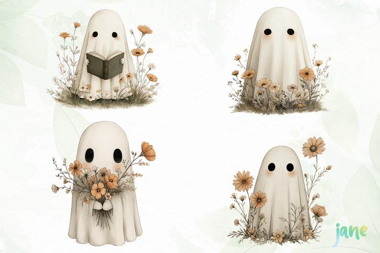 Vintage Fall Ghost Sublimation