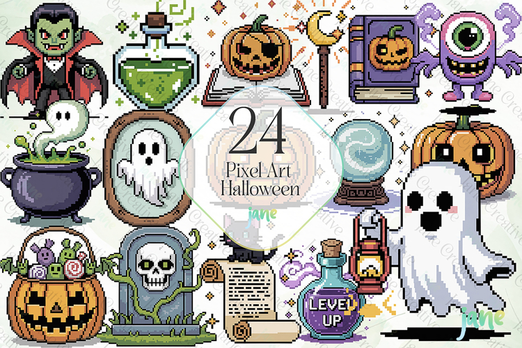 Pixel Art Halloween Sublimation