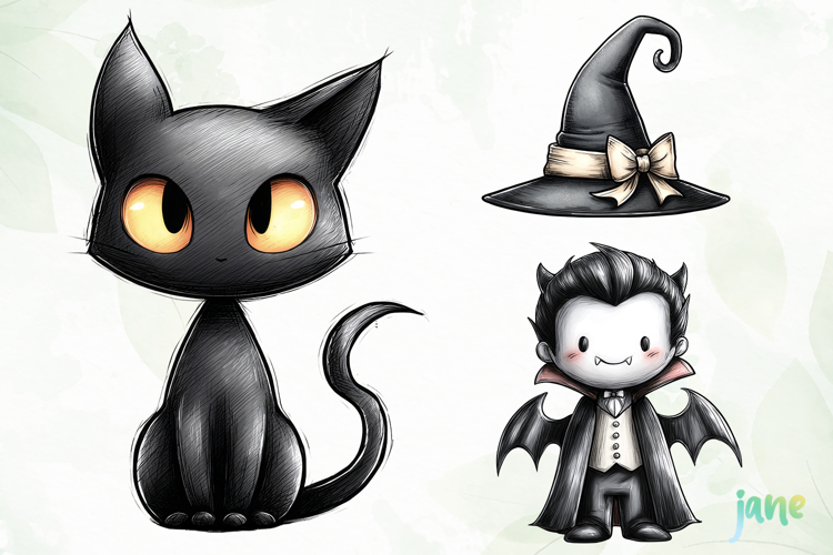 Cute Halloween Animals Clipart