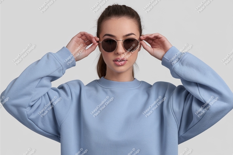 Woman in sunglasses portrait mockup