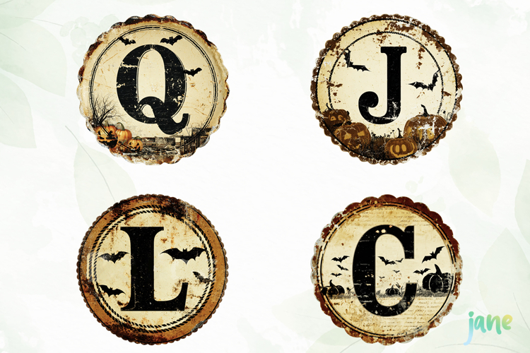 Retro Halloween Letter Clipart