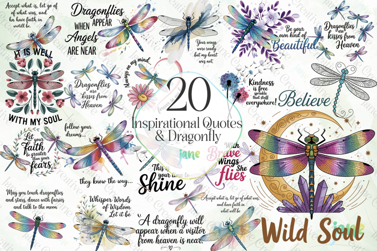 Inspirational Quotes Dragonfly PNG