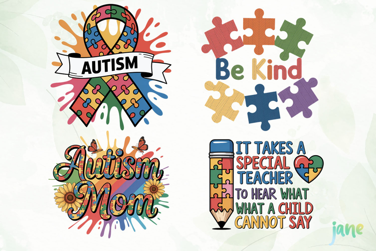 Autism Awareness Sublimation Clipart
