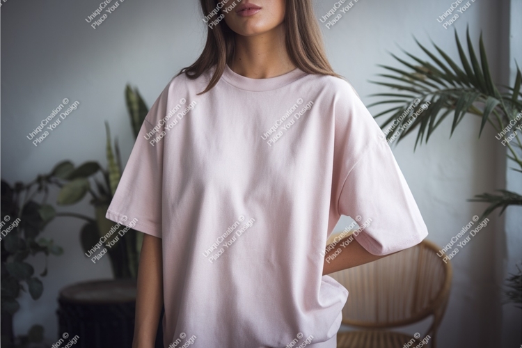 Pale pink t shirt mockup image