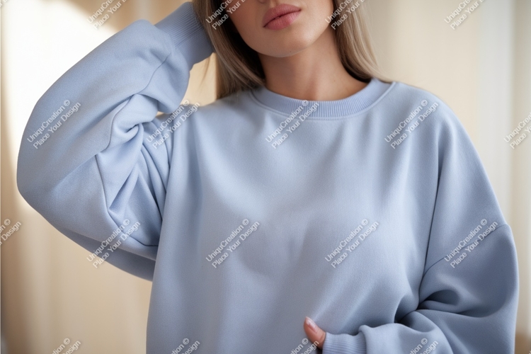 Light blue sweatshirt mockup apparel clothing