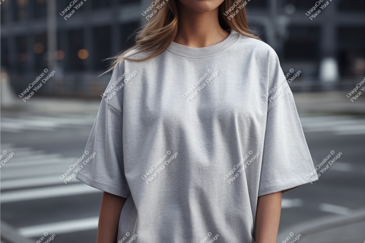 Grey T Shirt Mockup apparel