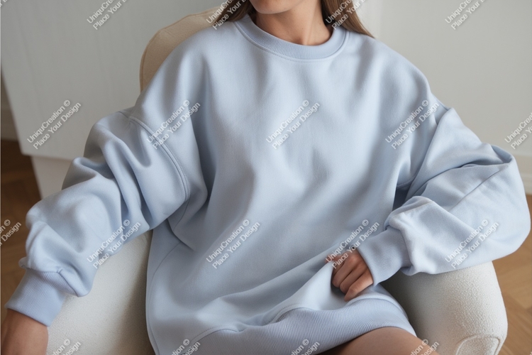 Light blue sweatshirt mockup apparel clothing