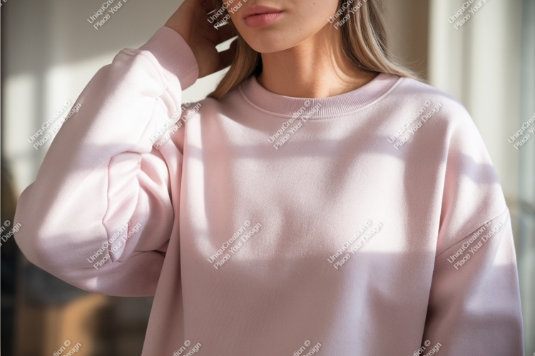 Pink sweatshirt mockup clothing apparel