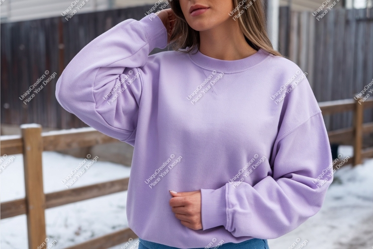 Lavender sweatshirt mockup apparel clothing