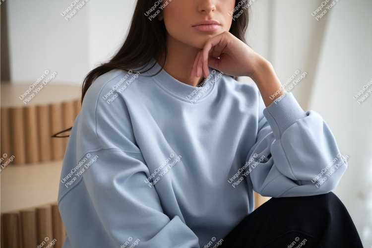 Light blue sweatshirt mockup fashion