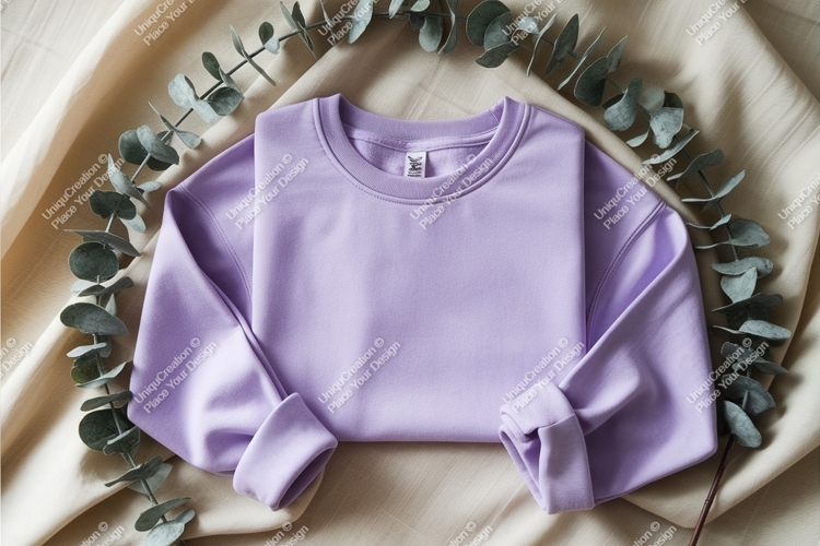 Folded purple sweatshirt mockup