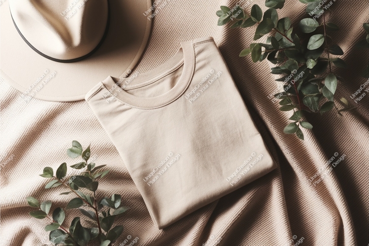 Beige shirt on sweater mockup