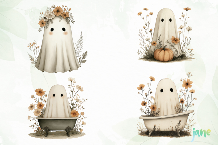 Vintage Fall Ghost Sublimation