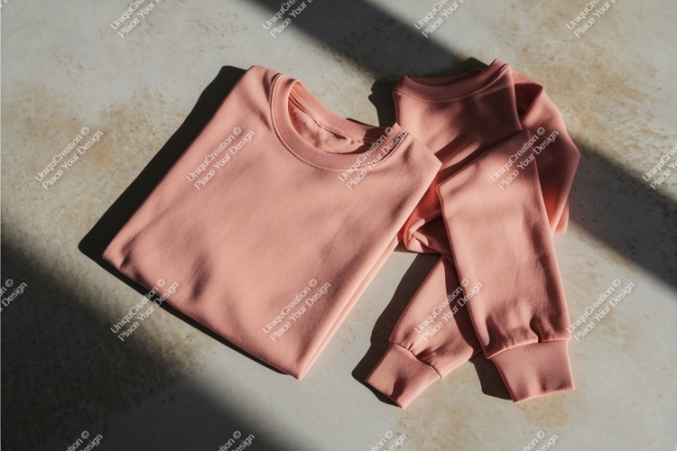 Salmon sweatshirt and sleeve mockup