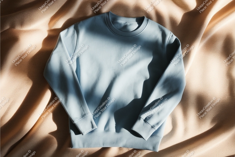 Blue shirt on fabric mockup