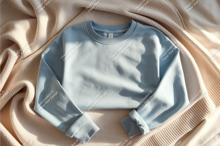 Blue shirt on textile mockup