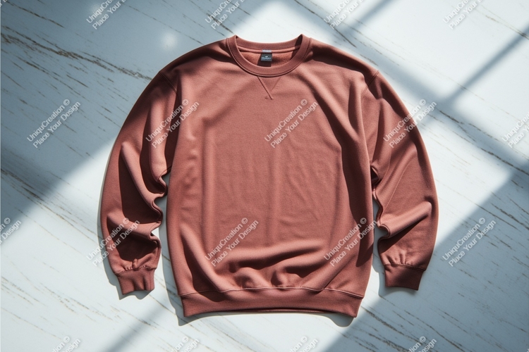 Brown sweatshirt on marble mockup
