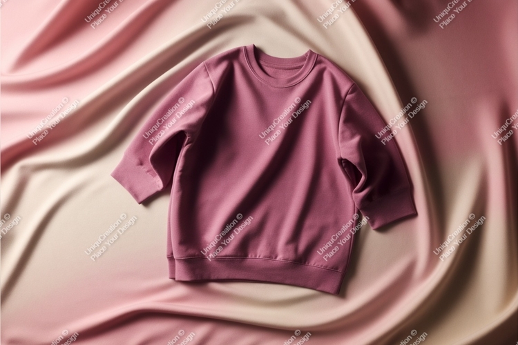 Pink sweatshirt on fabric mockup