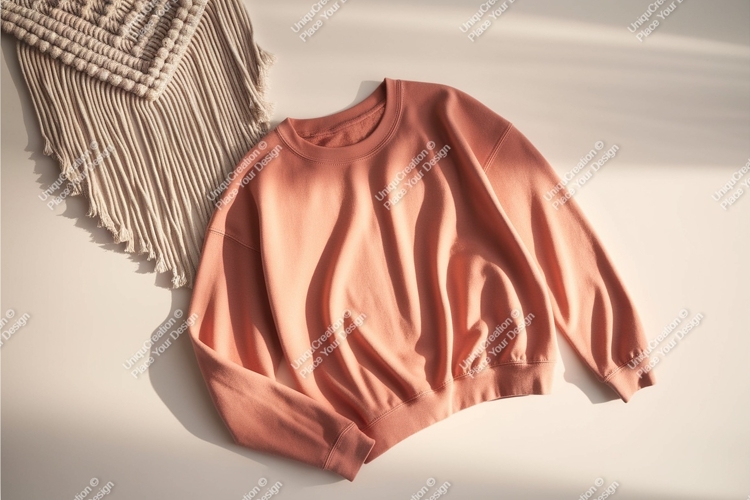 Peach sweatshirt with macrame mockup