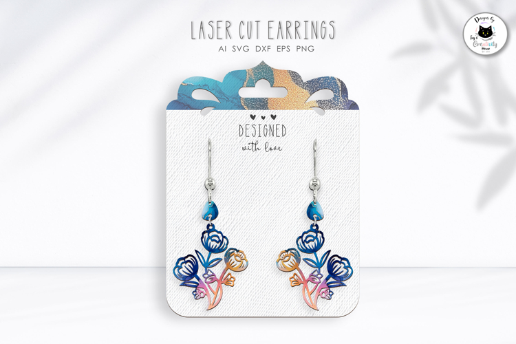 Elegant Tulip Earrings Laser Cut | Floral Jewelry