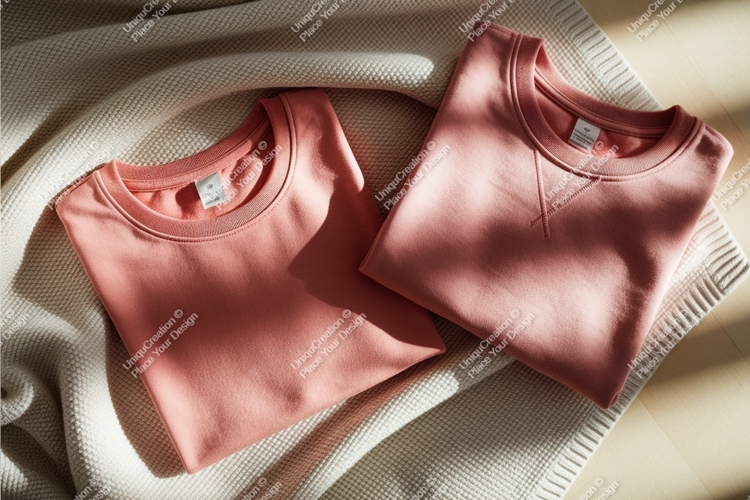 Two rose long sleeve shirts mockup