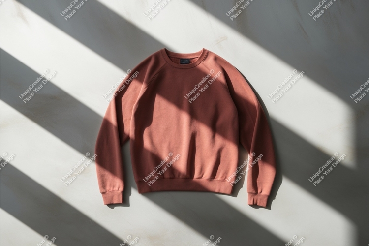 Red sweatshirt on surface mockup